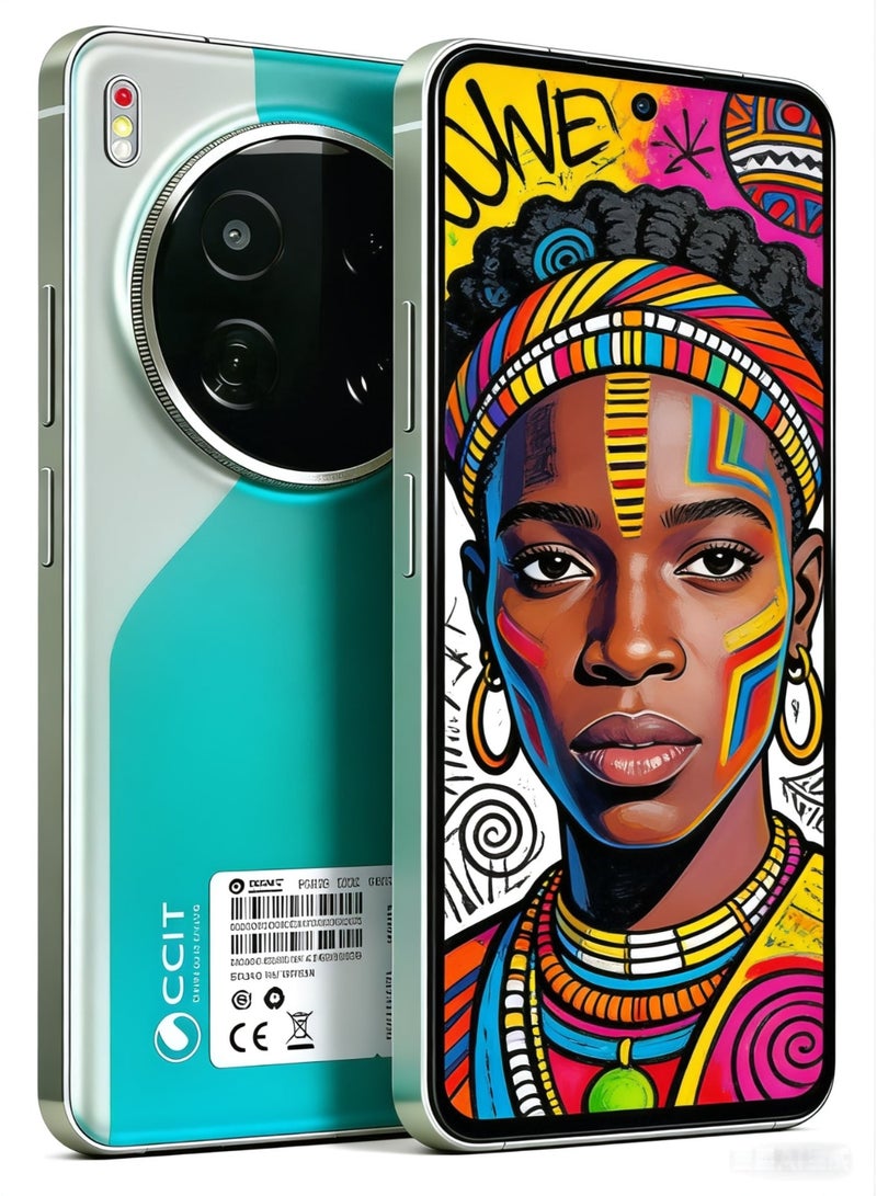 CCIT A50Plus 5G Smartphone - 6.8" FullHD Display, 6GB RAM, 128GB ROM, 6000mAh Battery, Android 15 - Green - Image 1