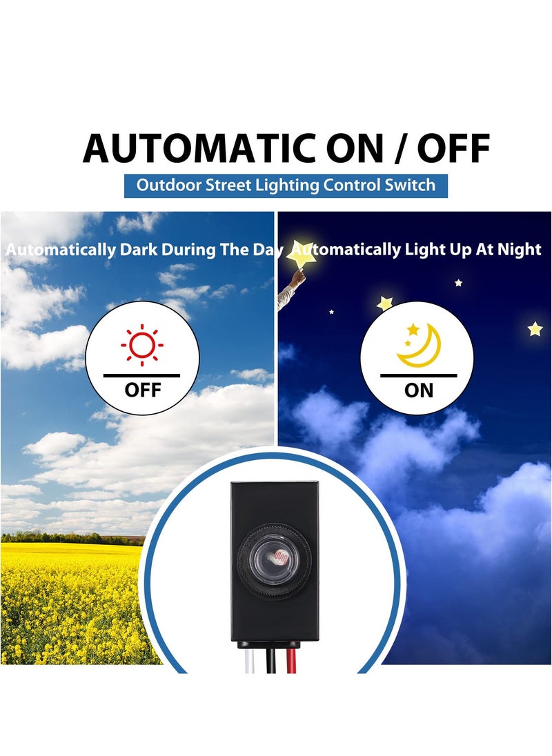 Generic Outdoor Photocell Light Sensor 120-277V - Dusk to Dawn Control for Hardwired Fixtures & Bulbs  - Image 4