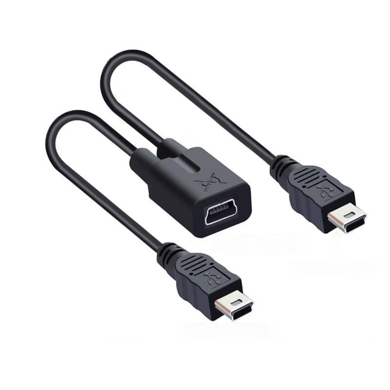 تشينيانغ كابل شحن متعدد الوصلات من نوع Mini USB Splitter، كابل تمديد من نوع Mini USB (مناظرة واحدة إلى ذكورتين) يدعم شحن جهازين في نفس الوقت، طول الكابل: 0.98 قدم (0.3 متر). - Image 1