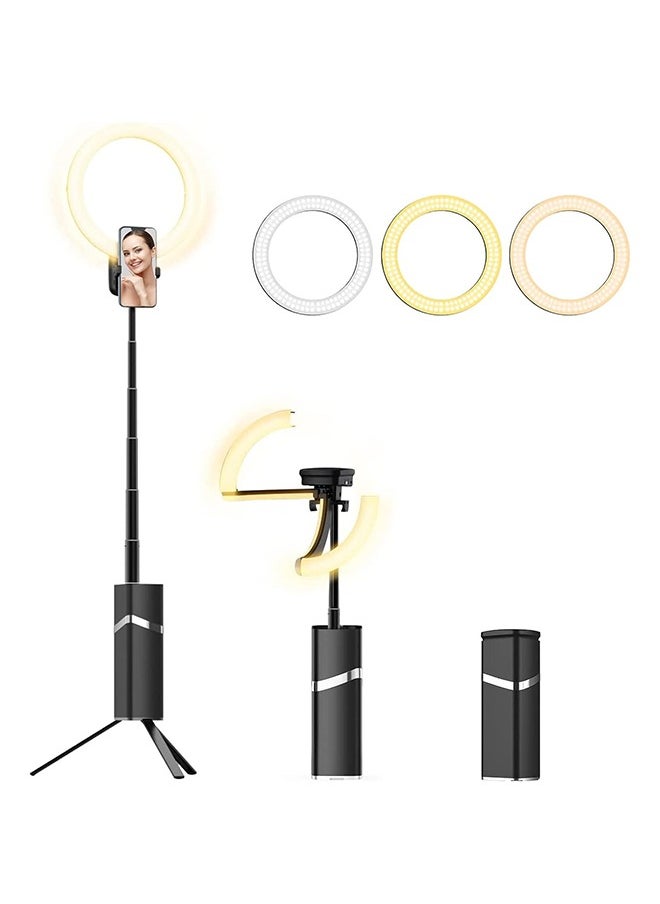 LENND Portable Ring Light with Stand, 4000mAh Battery Operated Cordless 10" Ring Light, Foldable Travel Ring Light, 79" Tripod Stand for Video Conference/Selfie/Live Stream/Makeup  - Image 1