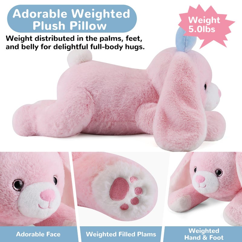 gnomantic Bunny Weighted Stuffed Animals - 28 Inch 5.0 Pounds Weighted Plushies Rabbit - Large Plush Bunny Stuffed Animals Pillow - Cute Plush Toys Gifts for Kids & Adults - Image 3