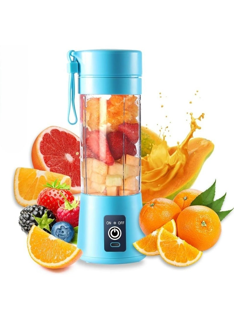 خلاط شخصي محمول للعصائر والسموثي - كوب خلط كهربائي 380 مل بـ 6 شفرات - قابل للشحن USB - مثالي للسفر والجيم وتحضير طعام الأطفال - Image 1