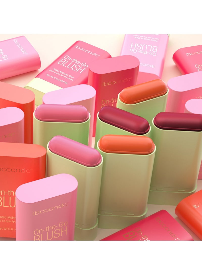 Blusher, Blush Stick, Blush Cream for Cheeks Eyes Lips,Blush in Natural with Waterproof Sweat-Resistant, Tinted Solid Stick with Long Lasting, Nude Makeup Multi-Use Color Stick Creamy Blush