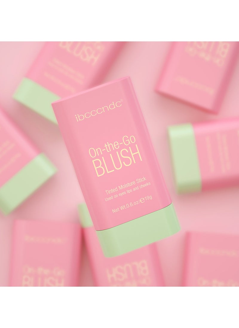 ibcccndc Blusher, Blush Stick, Blush Cream for Cheeks Eyes Lips,Blush in Natural with Waterproof Sweat-Resistant, Tinted Solid Stick with Long Lasting, Nude Makeup Multi-Use Color Stick Creamy Blush  - Image 1
