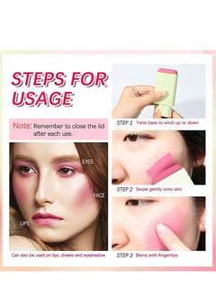 ibcccndc Blusher, Blush Stick, Blush Cream for Cheeks Eyes Lips,Blush in Natural with Waterproof Sweat-Resistant, Tinted Solid Stick with Long Lasting, Nude Makeup Multi-Use Color Stick Creamy Blush  - Image 4