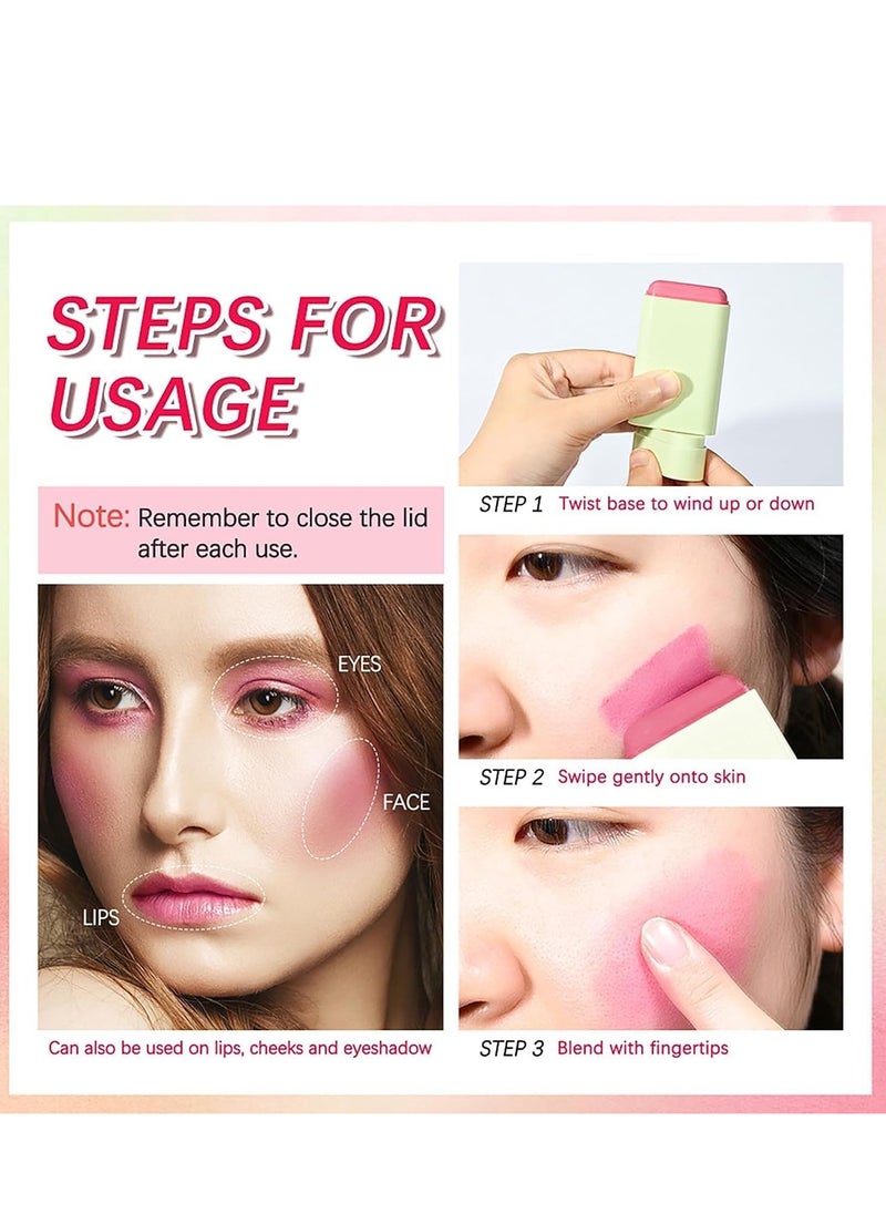 ibcccndc Blusher, Blush Stick, Blush Cream for Cheeks Eyes Lips,Blush in Natural with Waterproof Sweat-Resistant, Tinted Solid Stick with Long Lasting, Nude Makeup Multi-Use Color Stick Creamy Blush  - Image 4