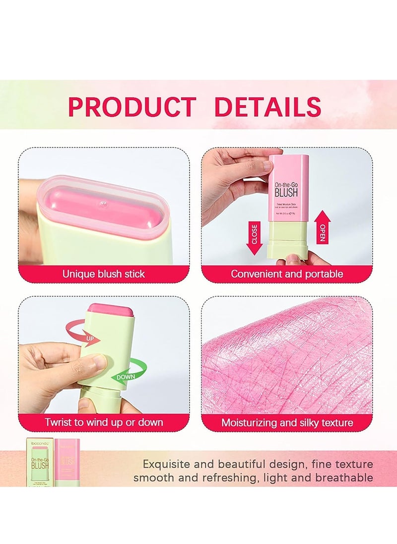 ibcccndc Blusher, Blush Stick, Blush Cream for Cheeks Eyes Lips,Blush in Natural with Waterproof Sweat-Resistant, Tinted Solid Stick with Long Lasting, Nude Makeup Multi-Use Color Stick Creamy Blush  - Image 5