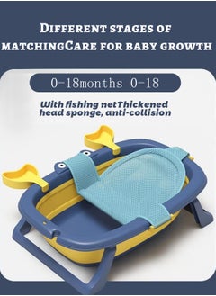 PURADAY 9 PCS Cute Crab Design Baby Bath Tub Foldable Bathtub + Bathmat Cushion + Temperature measurement card*1 + Duckling toys *2 + Ocean Balls *4  - Image 5
