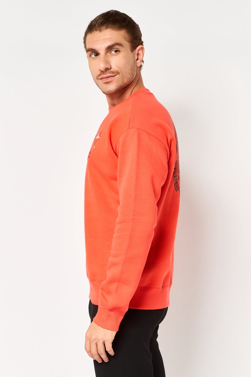 Reebok x Looney Tunes Men Sportswear Fit Long Sleeve Outdoor Sweatshirt, Coral - Image 3