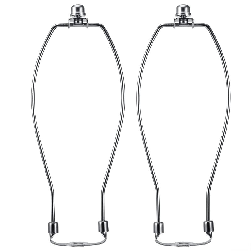 10 Inch Nickel Lamp Shade Harp Holders with Detachable Saddle Bases Light Duty Saangseon Pack 2 DIY Lighting Accessories
