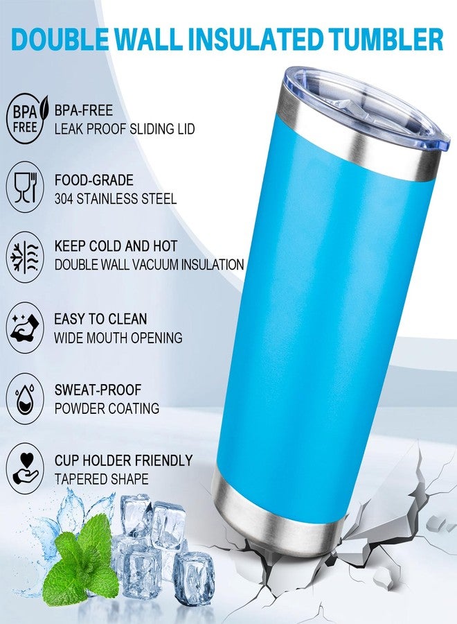 FLIFQI FristChoice 20oz Tumbler with Lid Double Wall Vacuum Insulated Travel Coffee Mug Stainless Steel Thermal Cup Powder Coated Sturdy Coffee Tumbler for Hot and Cold Beverage (Baby blue,1 - Image 4