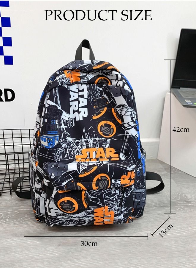 DUNISO School Backpack Large Capacity Multi-pocket Students Backpack School Bag Fashion Graffiti Book Bags Waterproof Wear-resistant Backpacks for Teen Back Pack College Students Laptop Bag for Casual Travel - Image 4