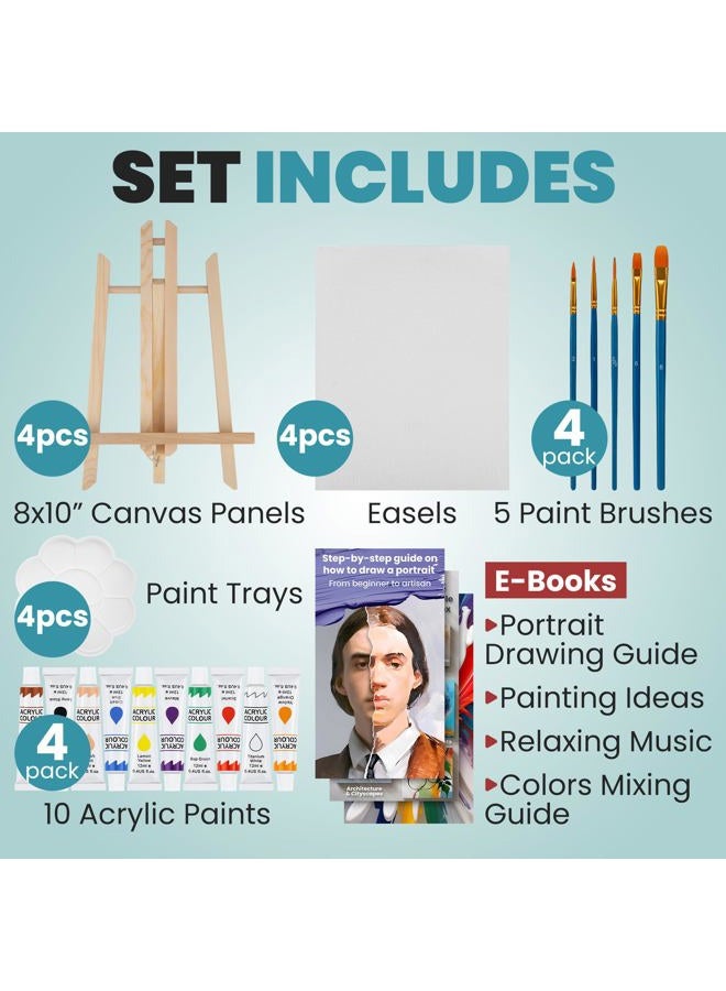 CraftyCrocodile Set of 4 Painting Kits for Adults and Couples - Image 2