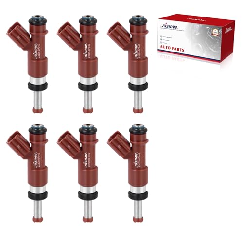 AISHAN Set of 6 Fuel Injectors 232090P040 Injector for Lexus ES350 RX350 for Toyota Camry Venza Sienna Avalon Highlander for RAV4 V6 35L 2325031050 232090P040 2320931050 84212322 FJ763 12 Holes - Image 1