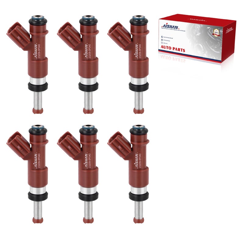 AISHAN Set of 6 Fuel Injectors 232090P040 Injector for Lexus ES350 RX350 for Toyota Camry Venza Sienna Avalon Highlander for RAV4 V6 35L 2325031050 232090P040 2320931050 84212322 FJ763 12 Holes - Image 2