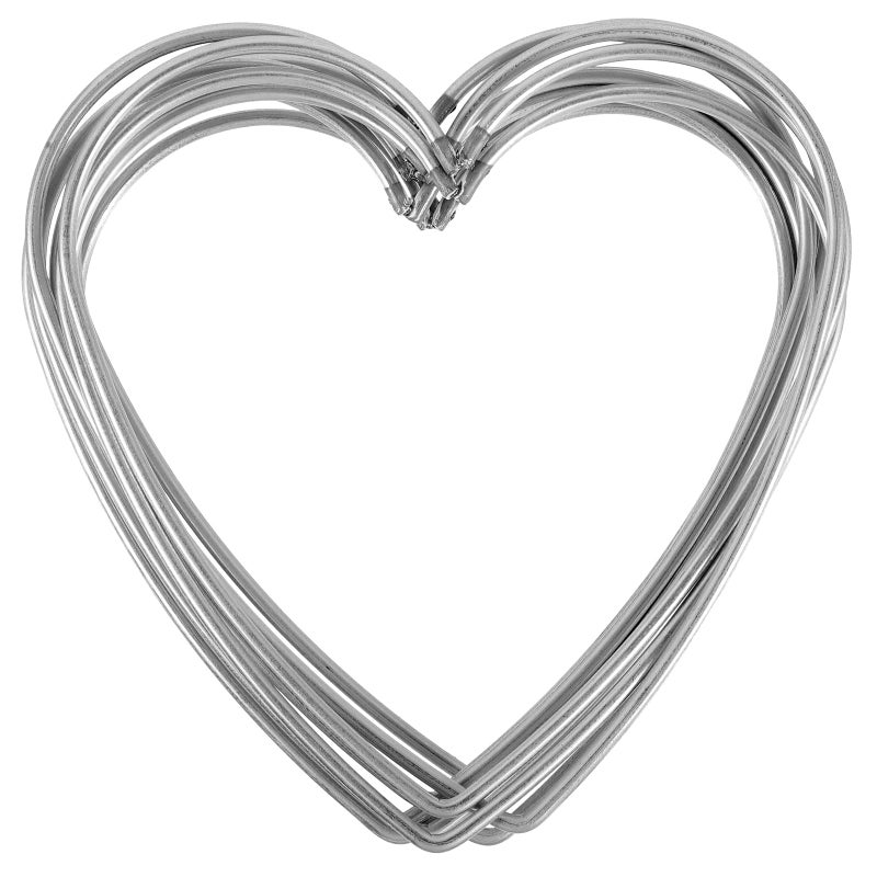 Amosfun 20pcs Heart Wire Wreath Form Macrame Rings Heart Wire Frame Christmas Wreath DIY Rings Dream Catcher Hoops Crafts Supply