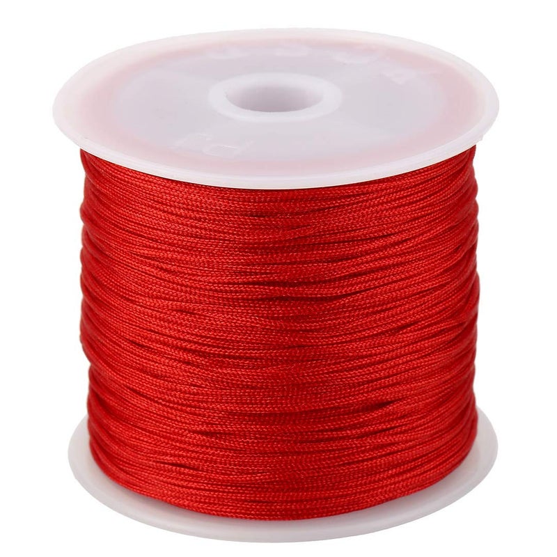 Mayitr 08mm Nylon Cord Thread Chinese Knot Macrame Rattail Bracelet Braided String Red