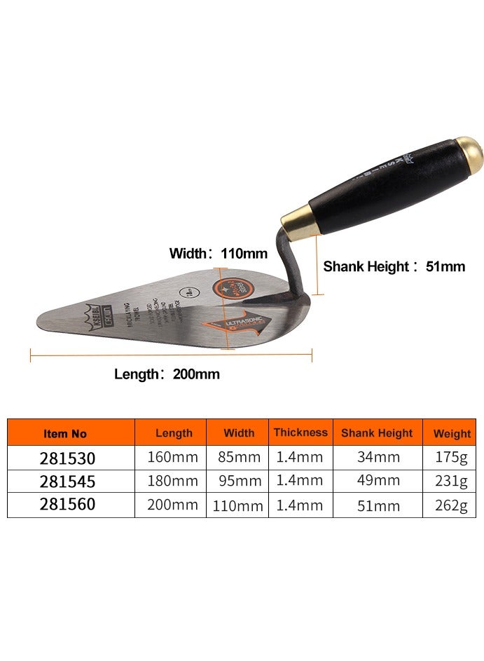 KSEIBI Bricklaying Trowel, Particularly in the Walby Pattern with a Wooden Handle, 15cm, Steel, Polished, Ideal for Spreading and Shaping Mortar, Grouting Plastering Flooring Finishing Hand Tools. - Image 3
