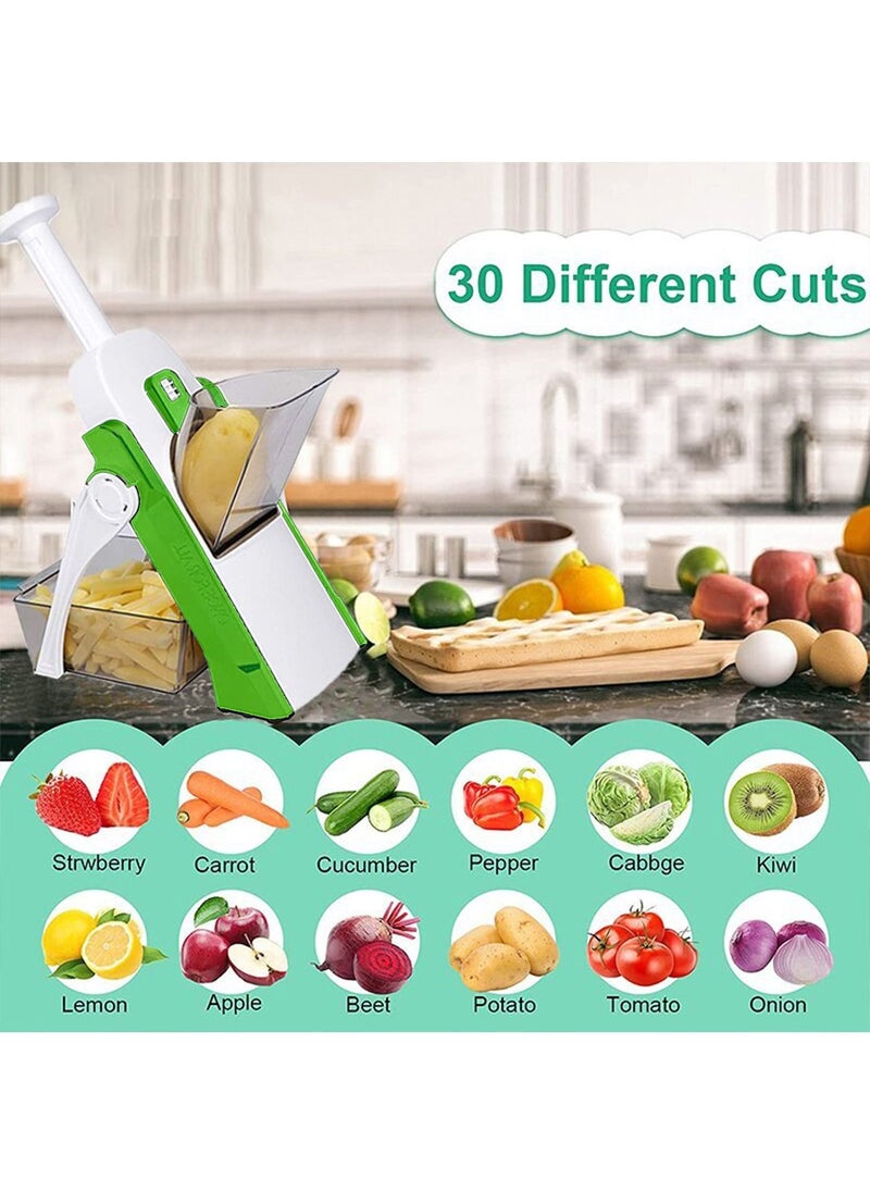 30 Cuts Different Of Thicknesses 1-8 Mm With Built-in Blades Slicer Vegetable Mandoline