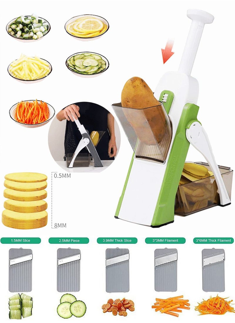 30 Cuts Different Of Thicknesses 1-8 Mm With Built-in Blades Slicer Vegetable Mandoline