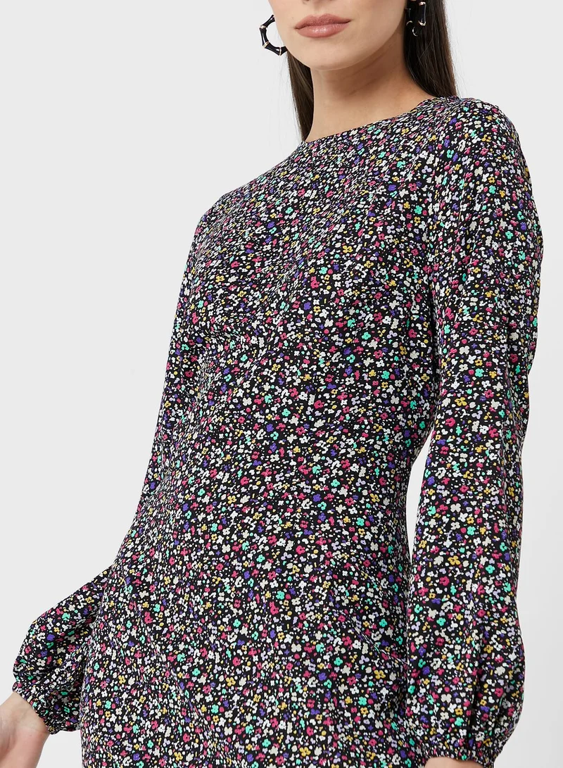 GLAMOROUS Puff Sleeve Printed Dress
