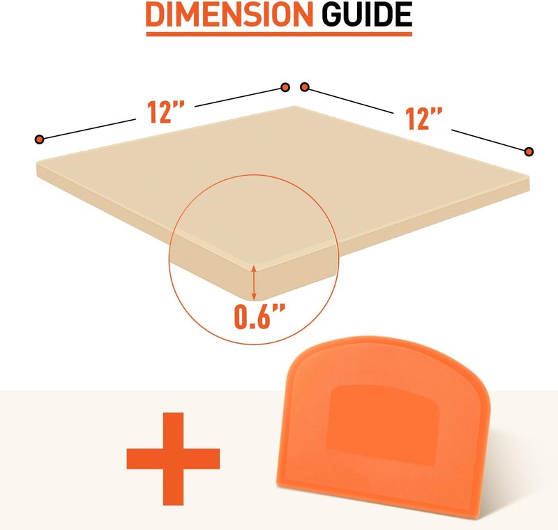 Arcedo Pizza Stone for Oven and Grill, 12 Inch Square Baking Pan, Heavy Duty Small Cordierite Pizza Grilling Stone, Thermal Shock Resistant, Includes Durable Metal Scraper - Image 2