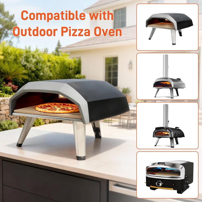 Arcedo Pizza Stone for Oven and Grill, 12 Inch Square Baking Pan, Heavy Duty Small Cordierite Pizza Grilling Stone, Thermal Shock Resistant, Includes Durable Metal Scraper - Image 5