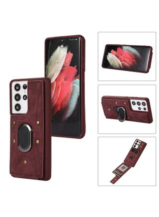 Case Cover For Samsung Galaxy S21 Ultra 5G Armor Ring Wallet Back Cover Phone Case Wine Red - pzsku/Z9B630E38D8221A820594Z/45/_/1723715972/d5ea1e08-20dd-4fe8-8c20-f90e02688e42