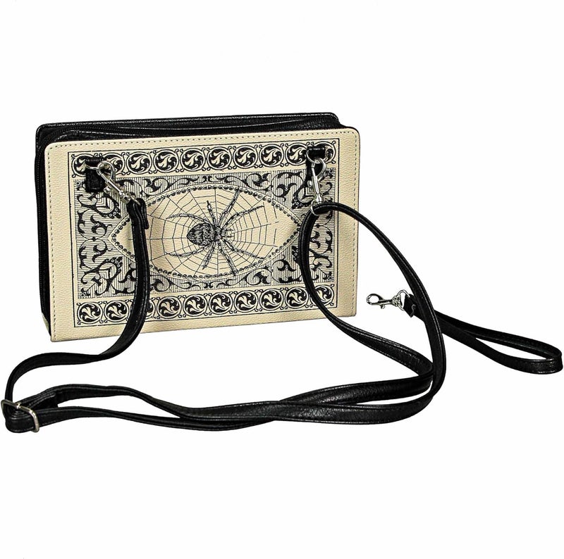 Things2Die4 Cream Vinyl Magick Spell Compendium Book Handbag Novelty Clutch Purse Crossbody Bag 9.25 Inches Long - Image 2