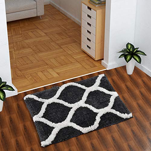 AEROHAVEN™ Glorious Super Soft Microfiber Designer Anti Slip Bathmat (Grey, 40 x 60 cm) - Image 1