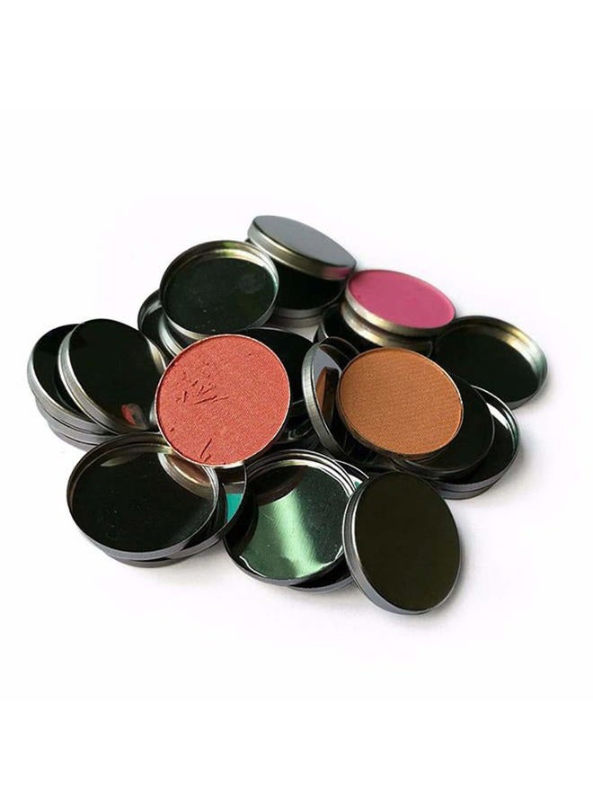 Lasenersm 50-Piece Empty Round Metal Tin Palette Pans, 26mm Diameter, 3.5mm Height, Silver Tone, Minimalistic Style, Cosmetic Eyeshadow Pans for Magnetic Makeup Palette - Image 5