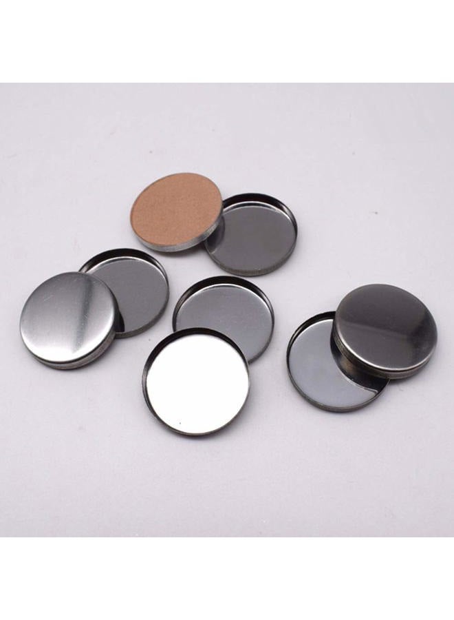 Lasenersm 50-Piece Empty Round Metal Tin Palette Pans, 26mm Diameter, 3.5mm Height, Silver Tone, Minimalistic Style, Cosmetic Eyeshadow Pans for Magnetic Makeup Palette - Image 4