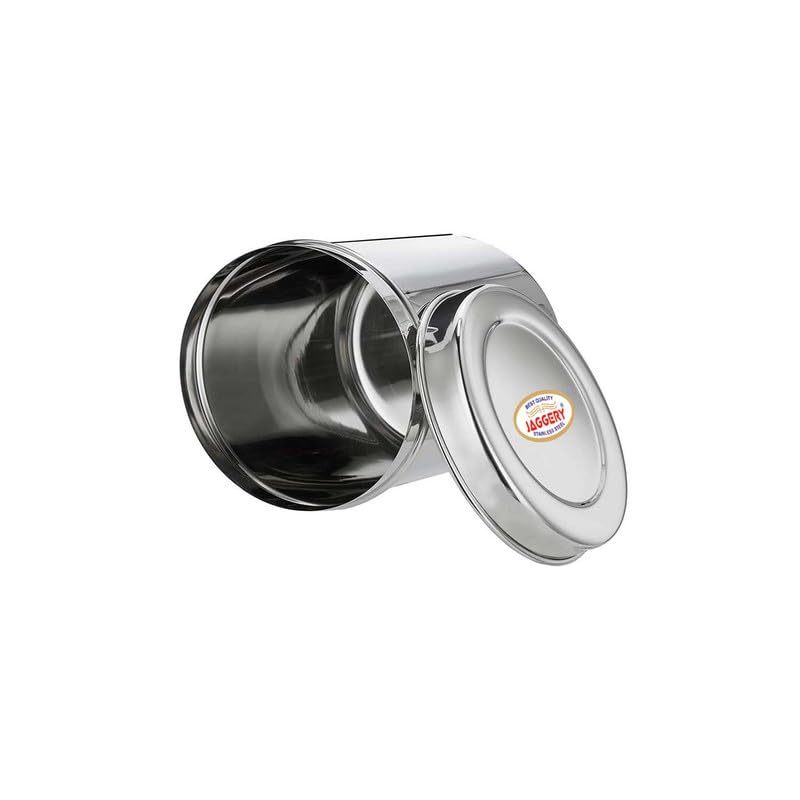 JAGGERY Stainless Steel Tall Container, Ubha Dabba (Set Of 6) (Dia_9 CM, Height_12 CM, Capacity_ 500 ML),Silver - Image 2