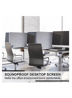 Generic 2 Pcs Desk Privacy Panel of Acoustic Freestanding, Desk Divider Desk Partition Noise Reducing Mounted Sound Proof Dividers, Lightweight with Support Feet for Classroom Room Table (Silver Gray)  - Image 4