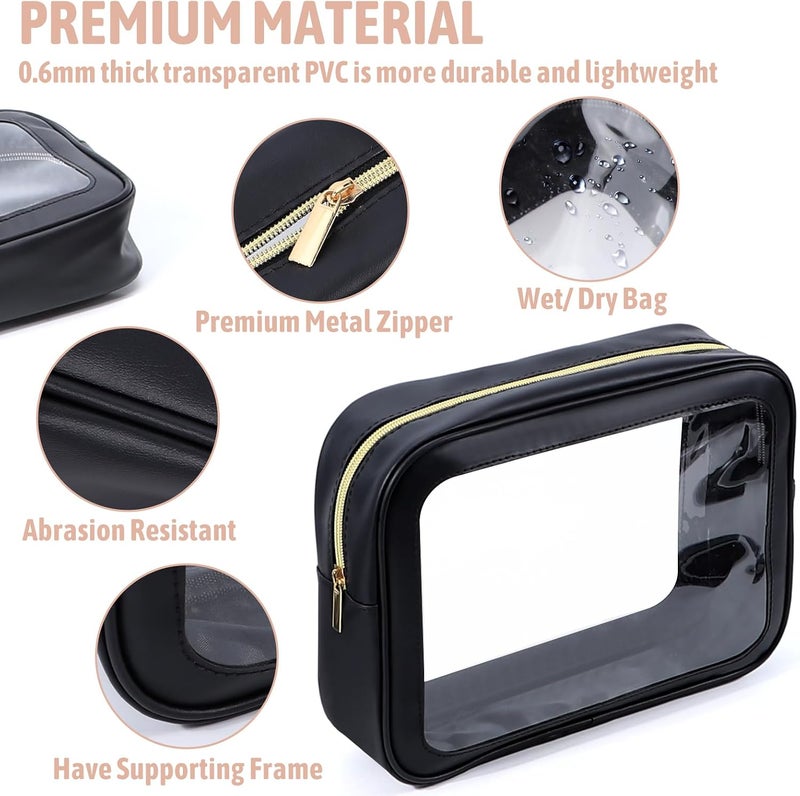 YOPCDJ 6PCS Clear Toiletry Bag,TSA Approved Travel Pouch with Zipper for Cosmetics and Toiletries，Diaper Bag Organizer Pouch Set, Purse Organizer and Clear Car Bag for Women and Kids - Image 4