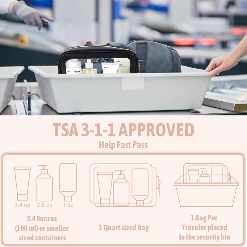 YOPCDJ 6PCS Clear Toiletry Bag,TSA Approved Travel Pouch with Zipper for Cosmetics and Toiletries，Diaper Bag Organizer Pouch Set, Purse Organizer and Clear Car Bag for Women and Kids - Image 5