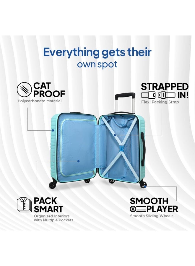 American Tourister Ivy Nxt 55CM Small 4 Spinner Wheels Hard Luggage Polycarbonate Cabin Trolley Bags for Travel with Mounted TSA Lock for Unisex - Pale Turq,Turquoise - Image 3