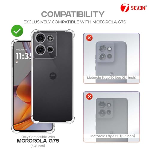 7-Seven 7SEVEN® Back Cover for Motorola G75 5G Transparent Mobile Back Case Shock Proof Design Camera Edges Protection Crystal Clear Phone Case Silicon Soft TPU and Flexible Bumper Phone Cover - Image 2