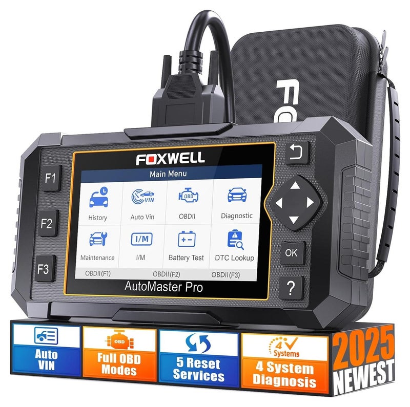 Foxwell 2025 جهاز فحص OBD2 من FOXWELL NT614 Elite مع 5 خدمات محرك وسادة هوائية وناقل حركة وفحص ABS للسيارات ABS/SAS/EPB/الخانق/زيت تحديث مجاني مدى الحياة عبر WiFi اختبار البطارية جهاز فحص السيارات - Image 1