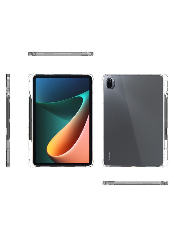 جراب Xiaomi Pad 5/5 Pro مقاس 11 بوصة ، جراب واقٍ ضد الصدمات للكمبيوتر اللوحي ، غطاء سيليكون مضاد للسقوط ، وسادة هوائية ناعمة من مادة TPU مع حامل قلم من أجل Pad 5 Pro / Pad 5 شفاف - Image 2