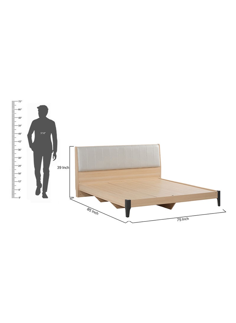 ROYALOAK Weston King Bed | MDF With Melamine Finish | Upholstery Headboard | Comfort Back Support | Modern Design | Durable & Long Lasting | Wooden Bed | King Size Bed | Bed King Size - Image 2
