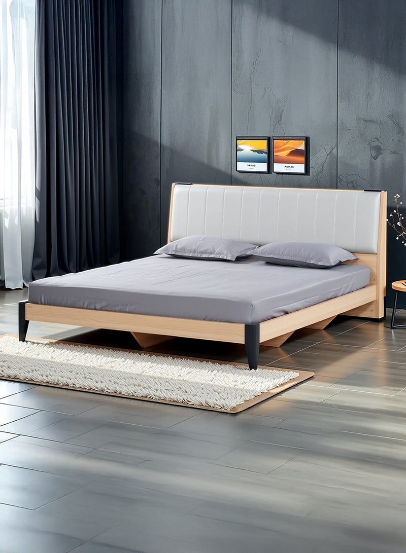 ROYALOAK Weston King Bed | MDF With Melamine Finish | Upholstery Headboard | Comfort Back Support | Modern Design | Durable & Long Lasting | Wooden Bed | King Size Bed | Bed King Size - Image 1