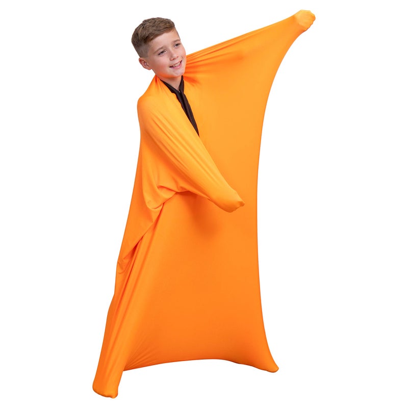 Orange Sensory Body Sock FullBody Wrap to Relieve Stress Stretchy Breathable Cozy Sensory Sack for Boys Girls Safe Comfortable Calming Relief Cocoon Small 40x27