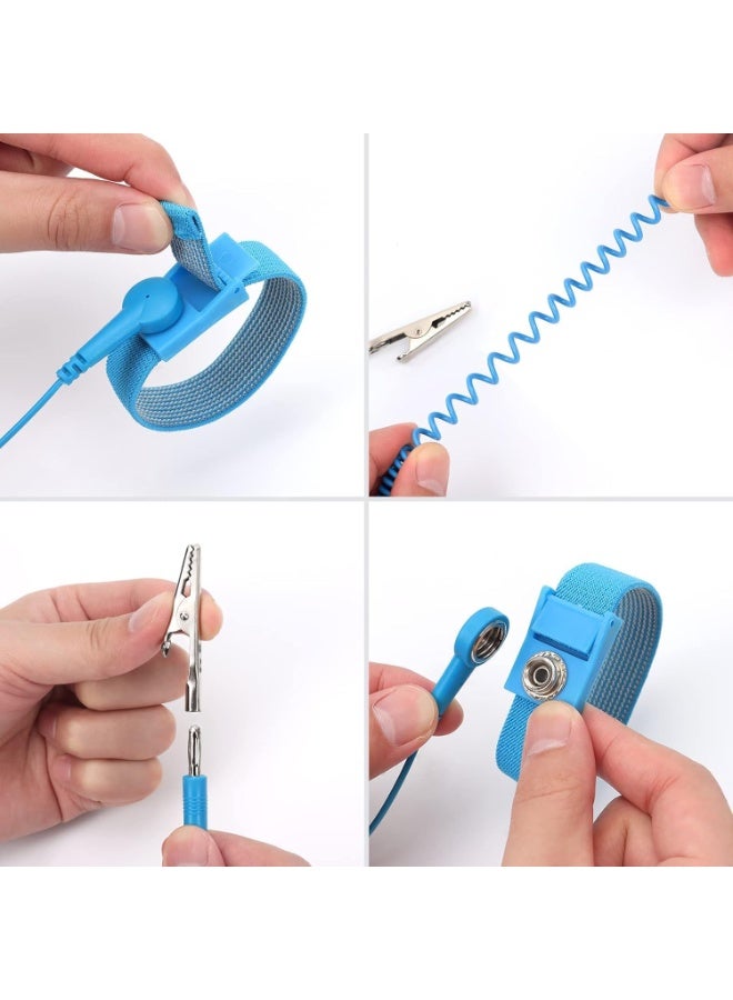 Rubik Anti Static Wrist Strap, 1.7m Antistatic Wristband Bracelet with Grounding Wire and Alligator Clip for ESD Mat, PC, Computer Building, Electronics Repair  - Image 2