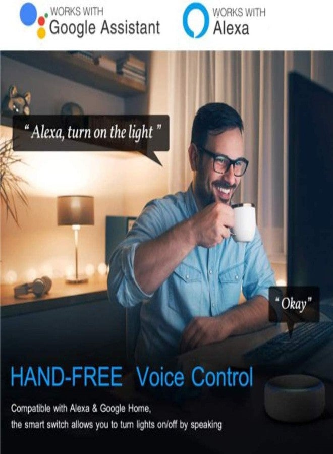 وحدة مفتاح ذكي TEQOOZ® WiFi ثنائية العقدة | قابلة للتحديث - تناسب أي لوحة مفاتيح | تحكم يدوي وتحكم عبر تطبيق Smart Life | متوافقة مع Alexa وGoogle وSiri - Image 3
