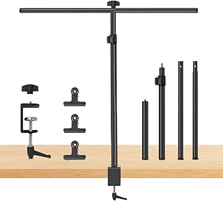 JEBUTU Adjustable Small T Shape Backdrop Stand 2.5x3 Ft, Tabletop T-Shape Background Support Stand with 3 Clamps, - Image 1