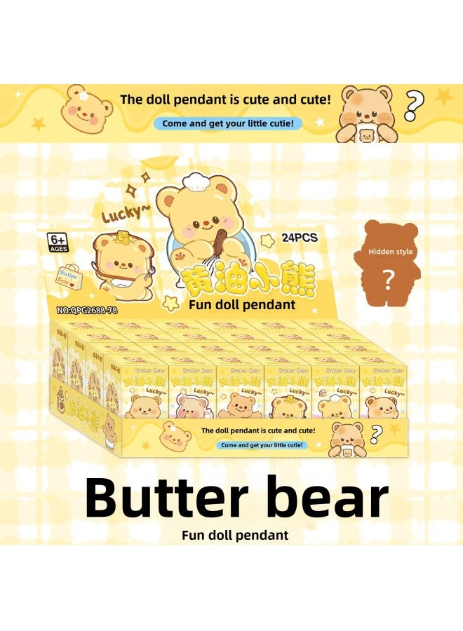 Butter Bear Blind Box Doll Ornaments Cave Happy Surprise Children's Toys Birthday Trendy Play Hand-made Gift-Color:Butter Bear (24 Pieces Per Box, Shot At 24 Times)  - Image 2