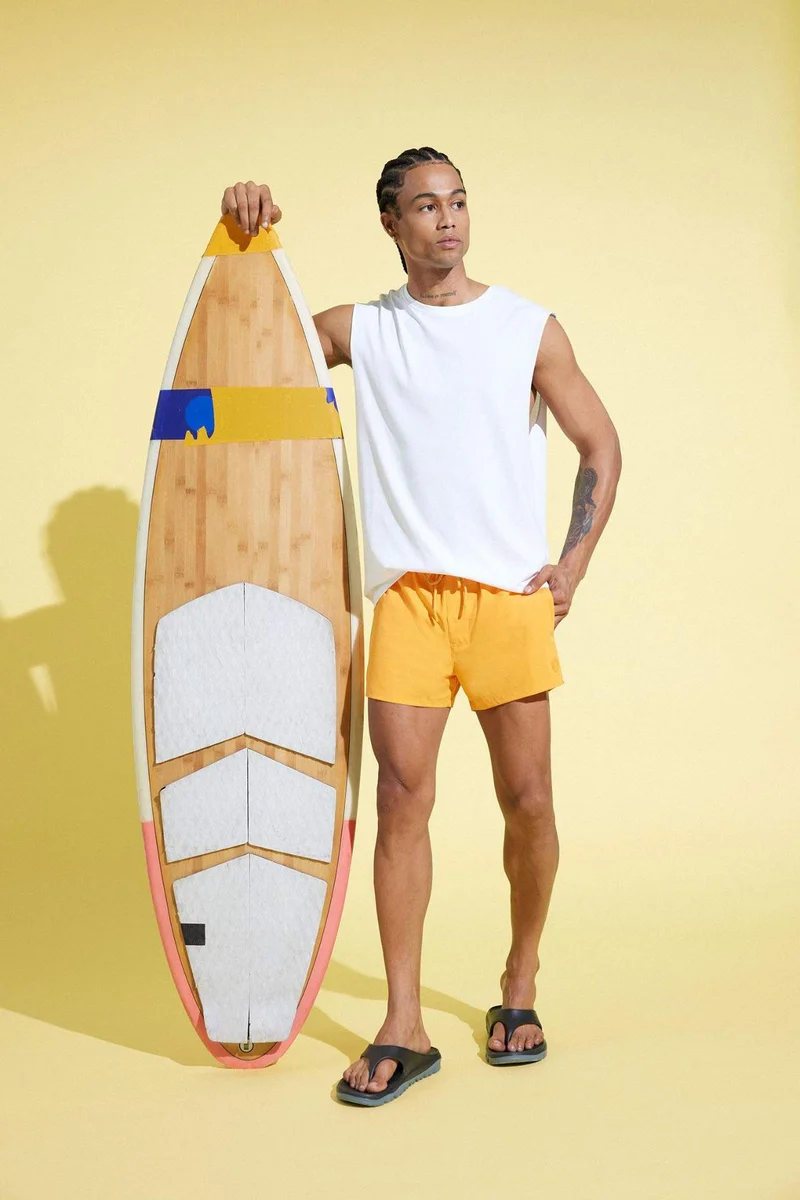 ديفاكتو DeFactoFit Andy Printed Flexible Textured Sports Swim Shorts