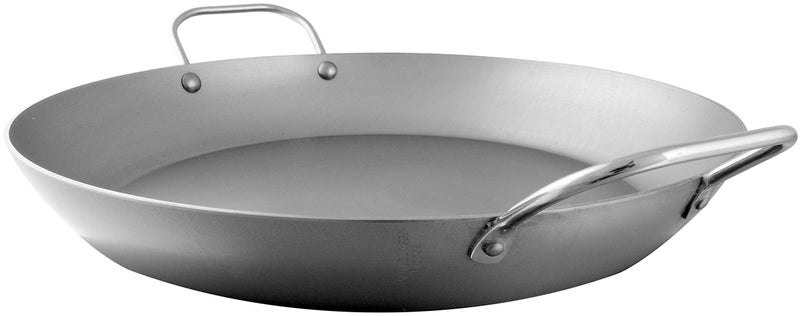 Mauviel MSteel Black Carbon Natural Nonstick Paella Pan With Iron Handle 157in Suitable For All Cooking Surfaces Made in France