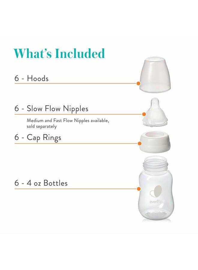 evenflo Feeding Balance + Standard Neck BPA-Free Plastic Baby Bottles - 120ml, Clear, 6ct - Image 4